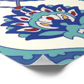 フローラ模様アラビア伝統的の縫い目 ポスター (角)