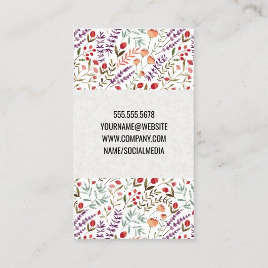 フローラ模様 |メイクアップキット 名刺 (裏面)