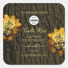 フローラ樹皮粒製品ラベルのロゴ スクエアシール