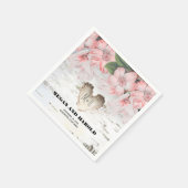 フローラ樺の木素朴ハート スタンダードカクテルナプキン (角)