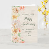 フローラ母と父親記念日 カード (黄色い花)