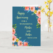 フローラ母と父親記念日 カード (黄色い花)