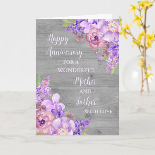 フローラ母と父親記念日 カード (黄色い花)