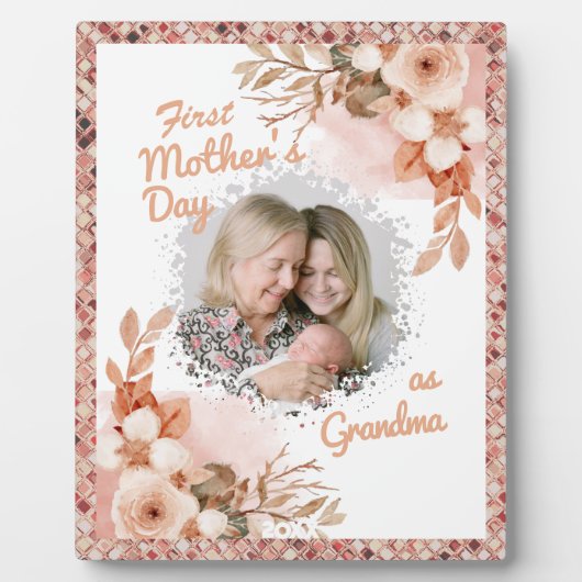 フローラ母の日おばあちゃんの写真 フォトプラーク (正面)