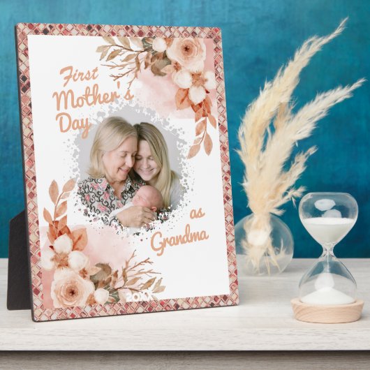 フローラ母の日おばあちゃんの写真 フォトプラーク (側面)