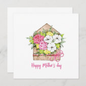 フローラ母の日のカード，あいさつカード，ギフト サンキューカード (正面/裏面)