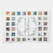 フローラ母の日の写真コラージュ キッチンタオル (横)