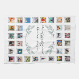 フローラ母の日の写真コラージュ キッチンタオル