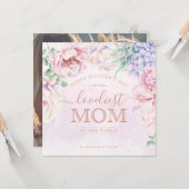 フローラ母の日の写真パーソナライズされたカード カード (正面/裏面インサイチュ)