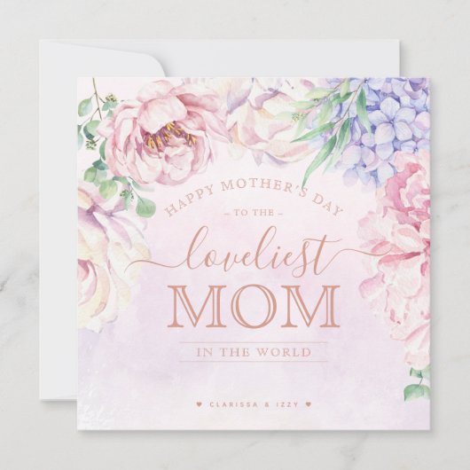 フローラ母の日の写真パーソナライズされたカード カード (正面)