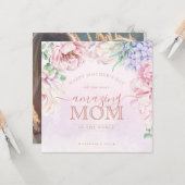 フローラ母の日の写真パーソナライズされたカード カード (正面/裏面インサイチュ)