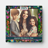 フローラ母の日カスタムのスタイリッシュ写真年 フォトプラーク (正面)