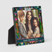 フローラ母の日カスタムのスタイリッシュ写真年 フォトプラーク (正面)