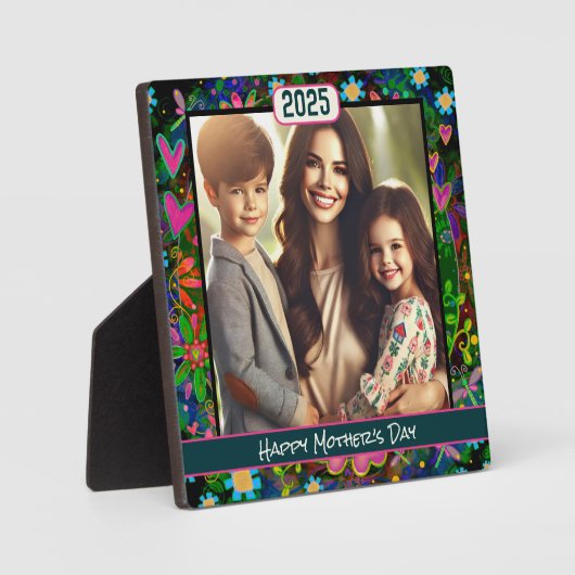 フローラ母の日カスタムのスタイリッシュ写真年 フォトプラーク (正面)