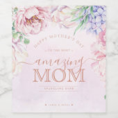 フローラ母の日パーソナライズされた ワインラベル (シングルラベル)