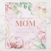 フローラ母の日パーソナライズされた ワインラベル (シングルラベル)