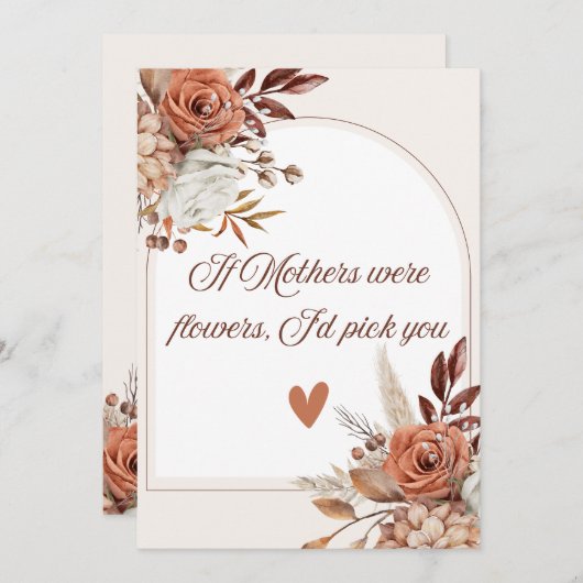 フローラ母の日引用文母もしは花だった サンキューカード (正面/裏面)