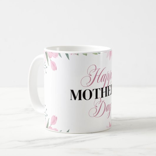フローラ母の日用マグカップ – モーメントのための美しい贈り物 コーヒーマグカップ (正面左)