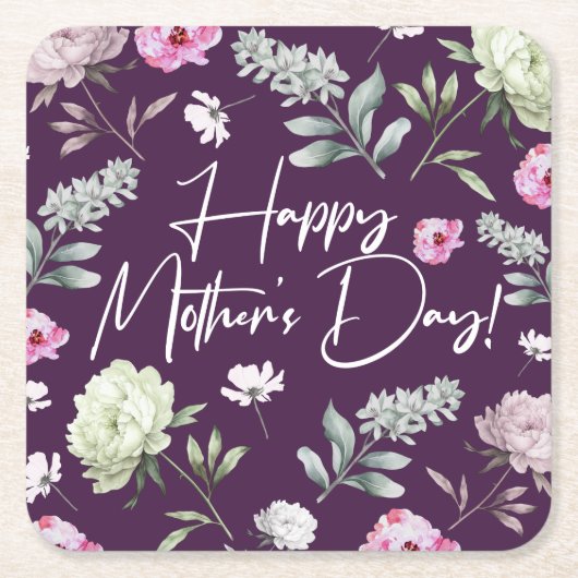 フローラ母の日 スクエアペーパーコースター (正面)