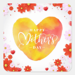 フローラ母の日、母最高のの日まで スクエアシール