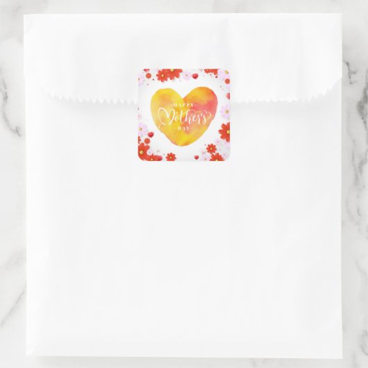 フローラ母の日、母最高のの日まで スクエアシール (バッグ)