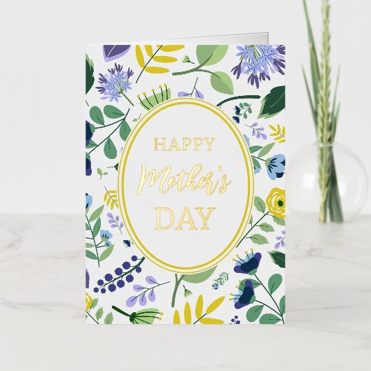 フローラ母の日 箔グリーティングカード (正面)