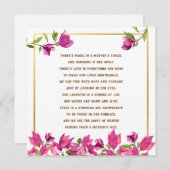 フローラ母の母の詩のフラット同情カードの損失 サンキューカード (正面/裏面)