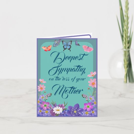 フローラ母を亡くした弔電メッセージカード サンキューカード (正面)