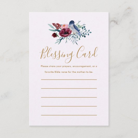 フローラ母賛美のカード祈りの言葉ノートカード エンクロージャーカード (正面)