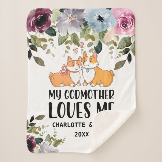 フローラ毛布おばあちゃんが大好きパーソナライズされた シェルパブランケット (正面)