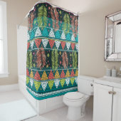 フローラ民族ドードル：穏やかなヴィンテージ。 シャワーカーテン (インサイチュ)