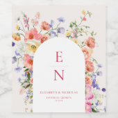 フローラ気のあるそぶりをした牧草地 |夏結婚の ワインラベル (シングルラベル)