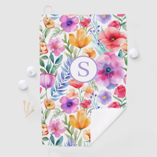 フローラ水の色パーソナライズされた ゴルフタオル (インサイチュ)