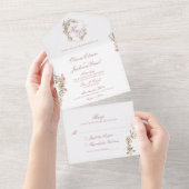 フローラ水エレガント彩の頂点を一つに オールインワン招待状 (貼ってはがせる)