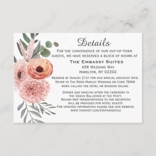 フローラ水カラー赤面結婚錆の詳細 エンクロージャーカード (正面)