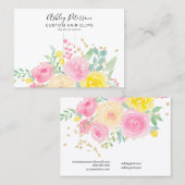 フローラ水ガーリー彩ヘアクリップバレット表示 名刺 (正面/裏面)