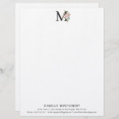 フローラ水ガーリー彩ボーホ|モノグラム レターヘッド (正面/裏面)