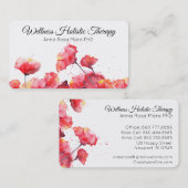*~*フローラ水モダン彩赤ポピーフラワー 名刺 (正面/裏面)