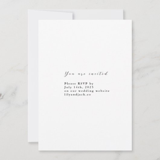 フローラ水彩あじさい結婚式の日付を保存 招待状 (裏面)