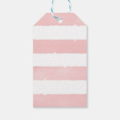 フローラ水彩ありがとうラベル、ブルー、ピンク ギフトタグ (裏面)