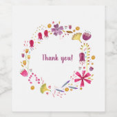 フローラ水彩ありがとう ワインラベル (シングルラベル)