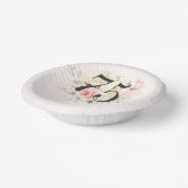 フローラ水彩の紅葉75誕生日ピンクパーティー ペーパーボウル (傾斜あり)