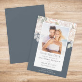 フローラ水彩の緑の日付灰色を保存 招待状