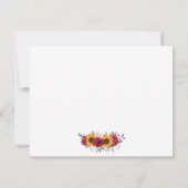 フローラ水彩ひまわり素朴バーガンディ ノートカード (裏面)