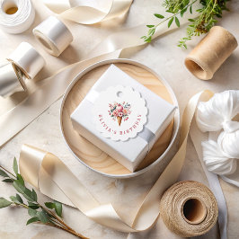 フローラ水彩アイスクリーム及びレッドベリー フェイバータグ