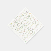 フローラ水彩アルファベットペーパーナプキン スタンダードカクテルナプキン (角)
