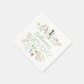 フローラ水彩アルファベットABC誕生日カクテル スタンダードカクテルナプキン (角)