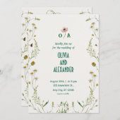 フローラ水彩イラストレーション結婚式招待状 招待状 (正面/裏面)