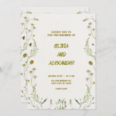 フローラ水彩イラストレーション結婚式招待状 招待状 (正面/裏面)