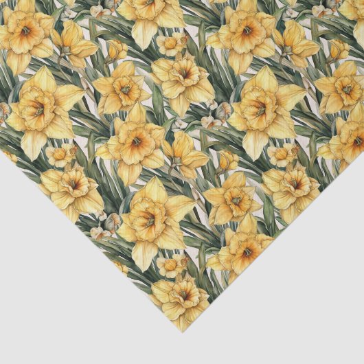 フローラ水彩イースターダフォディル独占的 薄葉紙 (詳細)